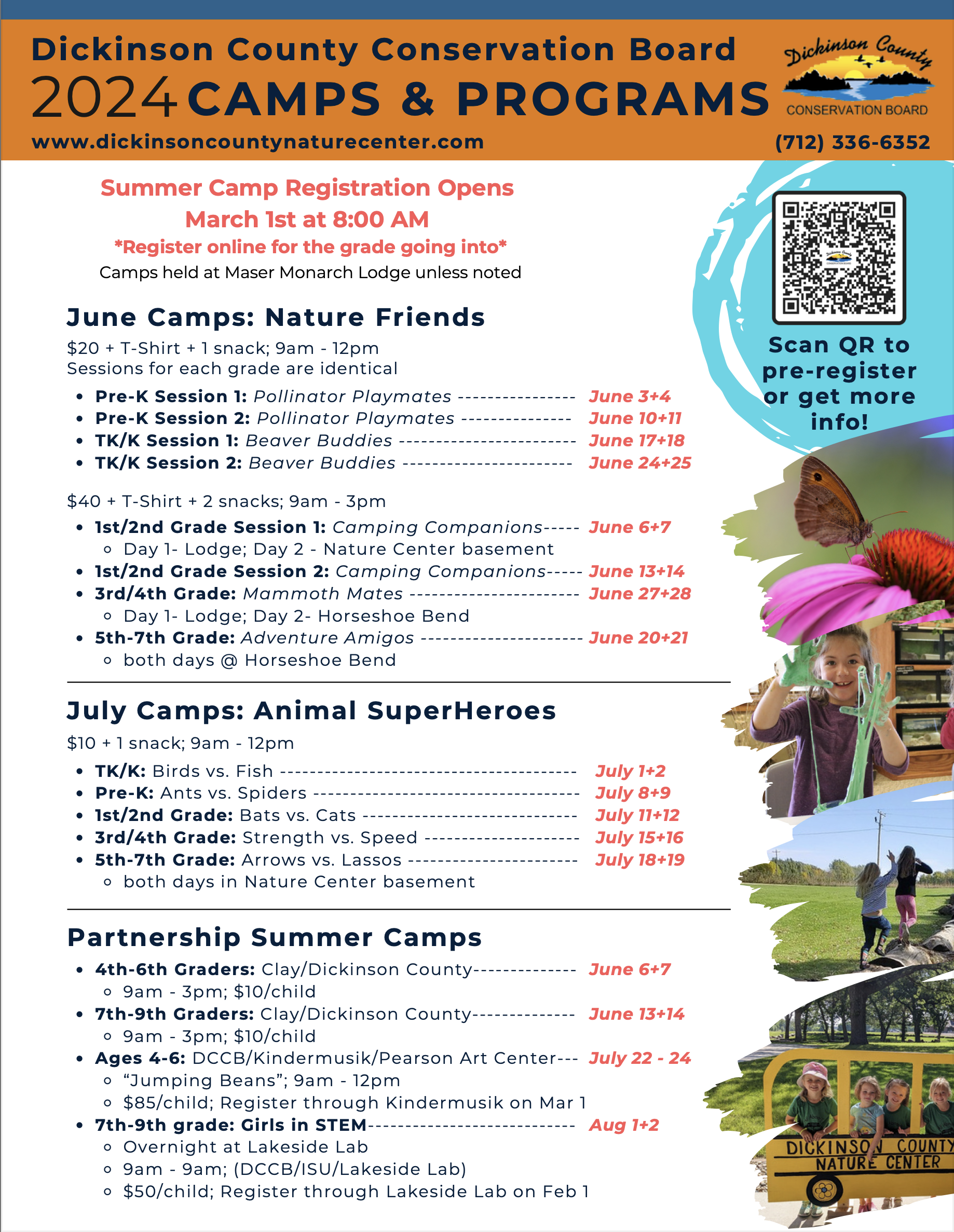 Nature Center Summer Camp Schedule